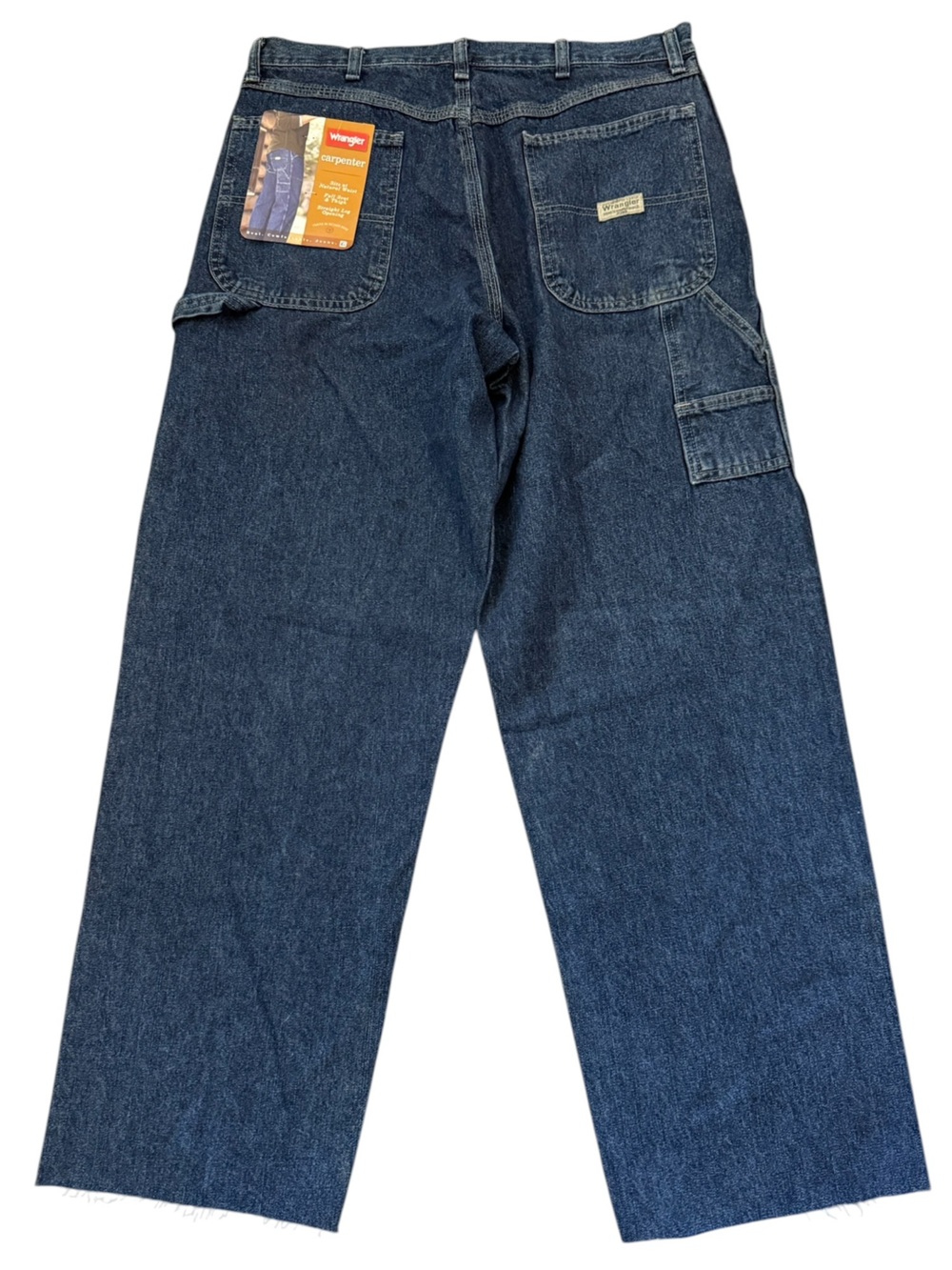 NWT VTG Wrangler Carpenter Jeans Relaxed Straight 34x34 Raw Hem 31L Skater
